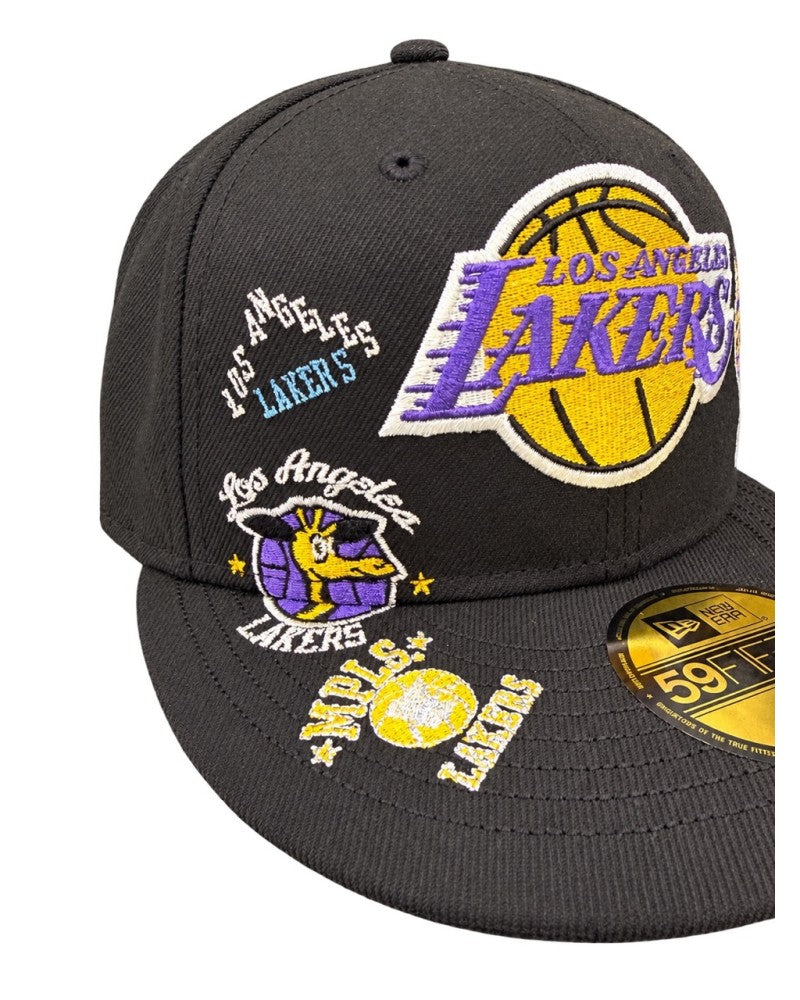 New Era Los Angeles Lakers Multi Patch 59FIFTY Fitted Hat-Black
