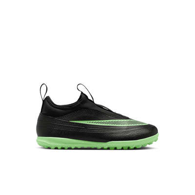 Nike Jr. Mercurial Vapor 17 Club Turf shoes in Black/Illusion Green, right side
