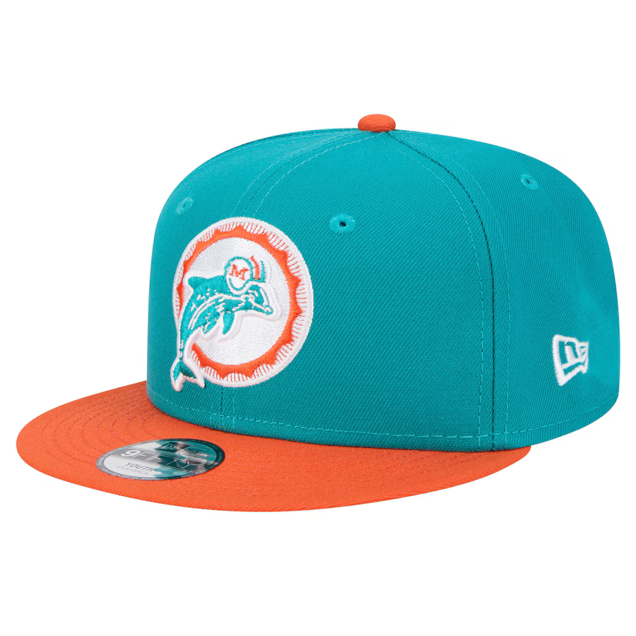 New Era Miami Dolphins 2-Tone 9FIFTY Snapback Hat-Aqua/Orange