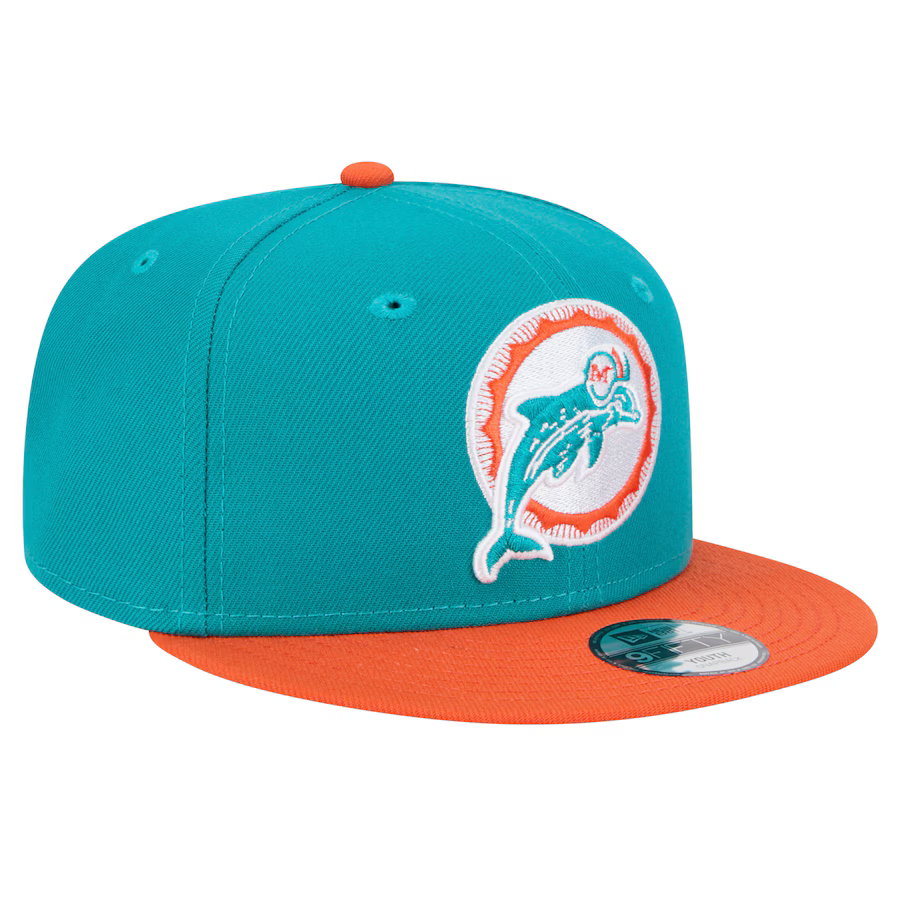 New Era Miami Dolphins 2-Tone 9FIFTY Snapback Hat-Aqua/Orange