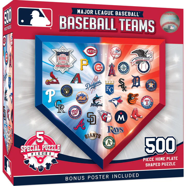 MLB Home Plate 500 Piece Shaped Jigsaw Puzzle