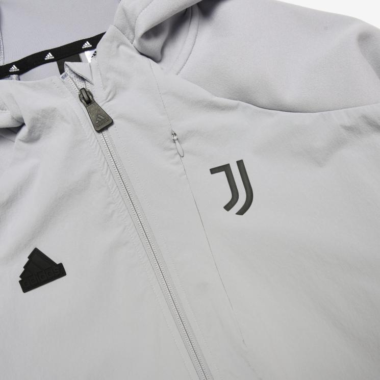 Adidas Juventus Designed for Gameday Full-Zip 23/24 Hoodie-Halo Silver