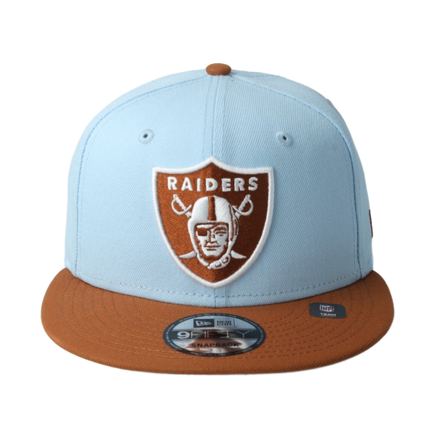 New Era Las Vegas Raiders 2-Tone Color Pack 9FIFTY Snapback Hat -Light Blue/Rust
