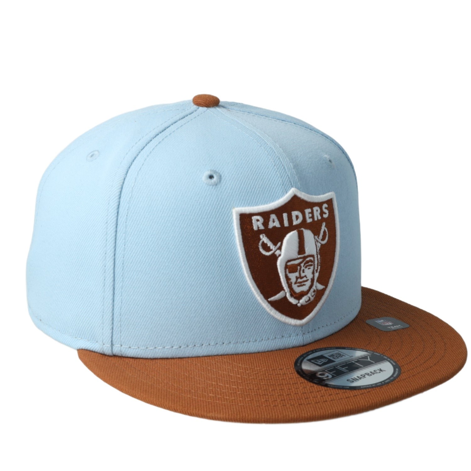 New Era Las Vegas Raiders 2-Tone Color Pack 9FIFTY Snapback Hat -Light Blue/Rust