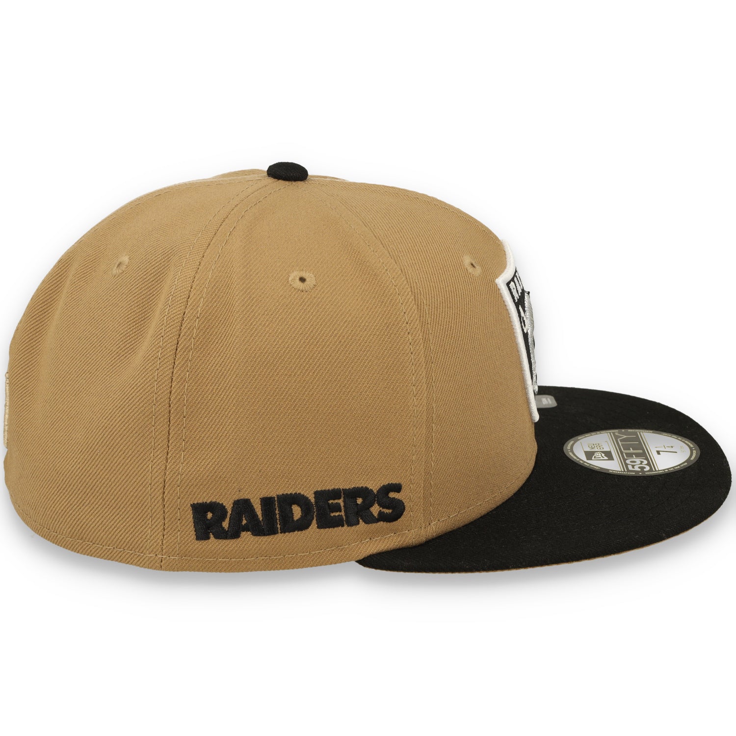 New Era Las Vegas Raiders Wordmark Side Patch 59FIFTY Fitted Hat-Camel