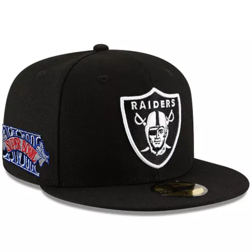 New Era Las Vegas Raiders Super Bowl Side Patch Fitted Hat-Black