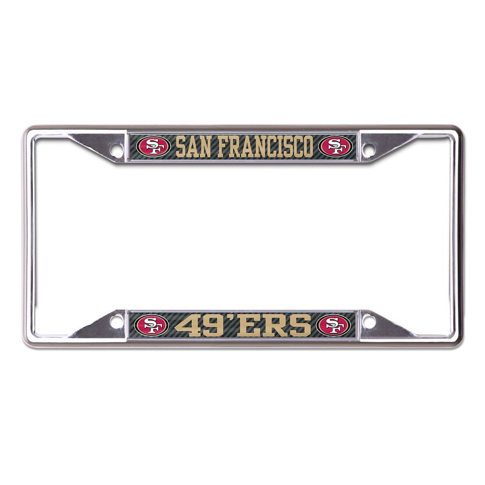 San Francisco 49ERS Carbon License Plate Frame S/S Printed