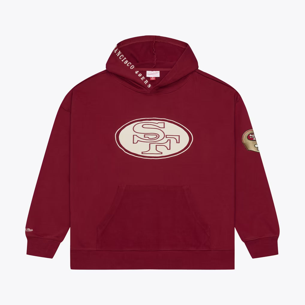 Mitchell & Ness San Francisco 49ers Scarlet Heritage Hues Oversized Fleece Hoodie