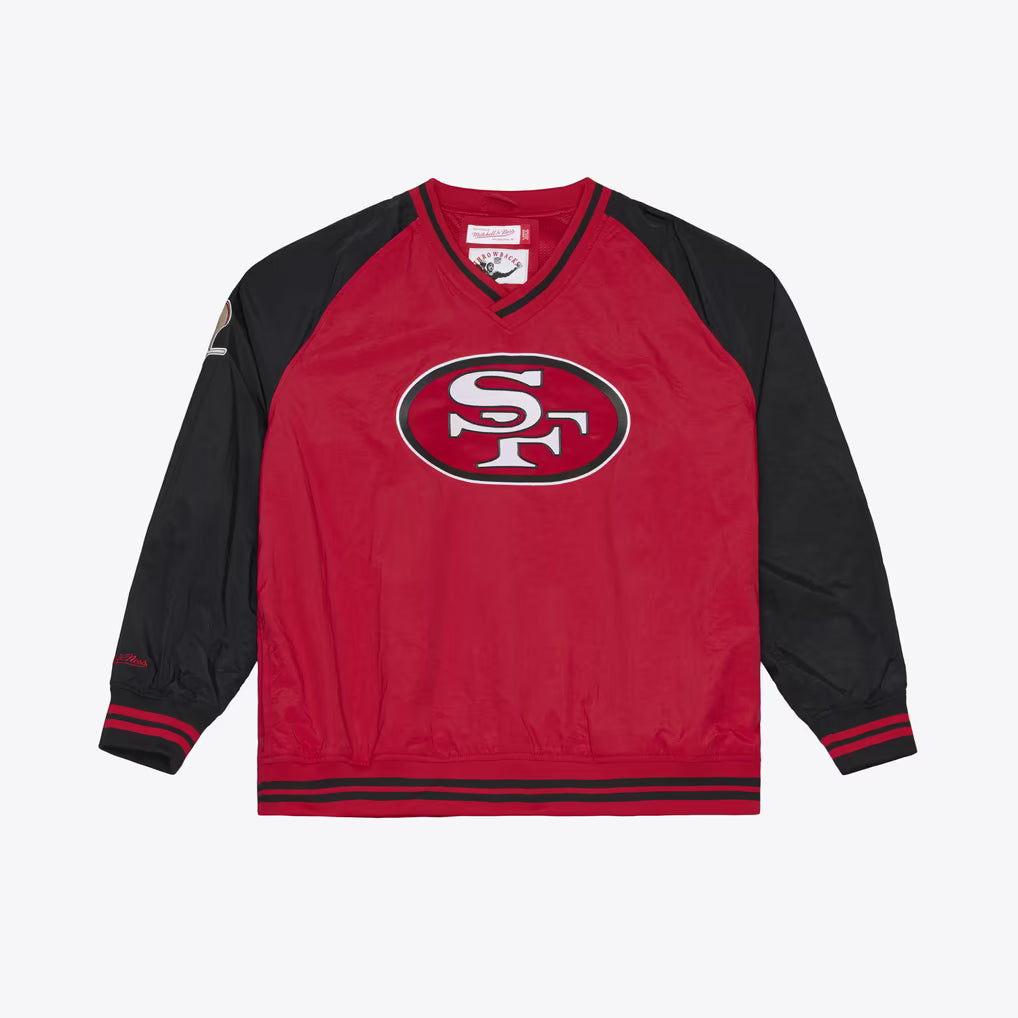 Mitchell & Ness Men's San Francisco 49ers Scarlet Vintage Nylon Pullover