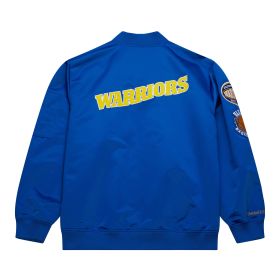 Mitchell & Ness Golden State Warriors Lightweight Satin Bomber Vintage Logo Jacket