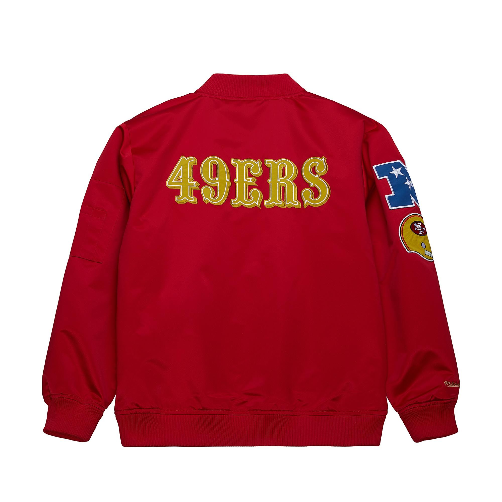 Mitchell & Ness San Francisco 49ers Lightweight Satin Bomber Vintage Logo-Red