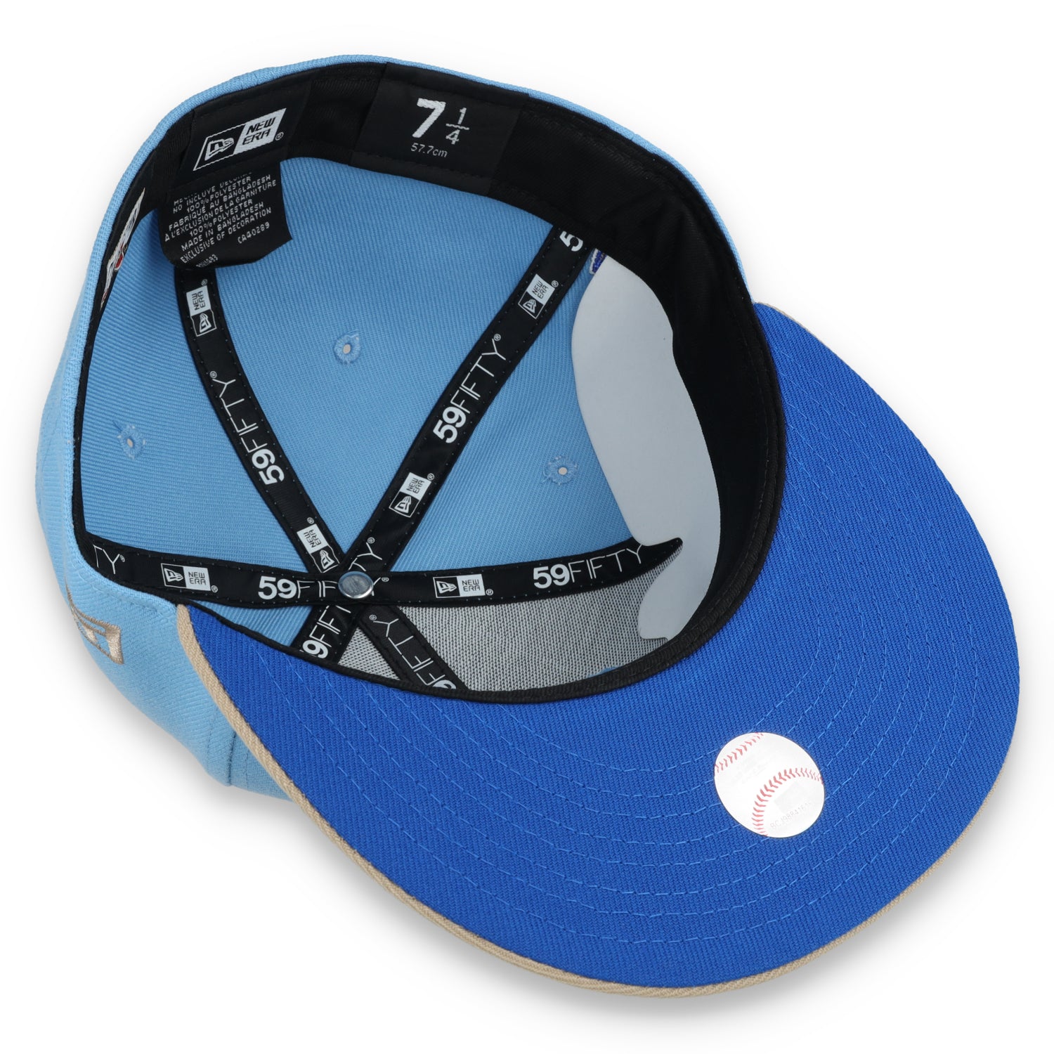 New Era Los Angeles Dodgers 50th Anniversary Side Patch 59FIFTY Fitted Hat-Sky Blue/Camel