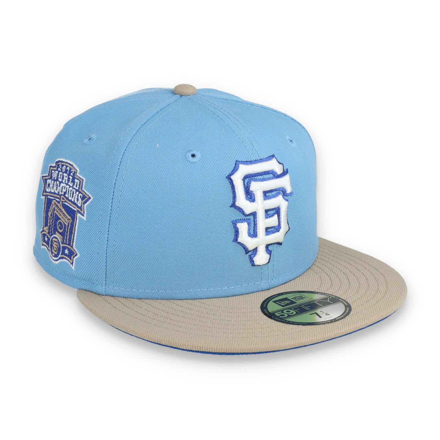 New Era San Francisco Giants 2012 World Series Side Patch 59FIFTY Fitted Hat-Sky Blue/Camel