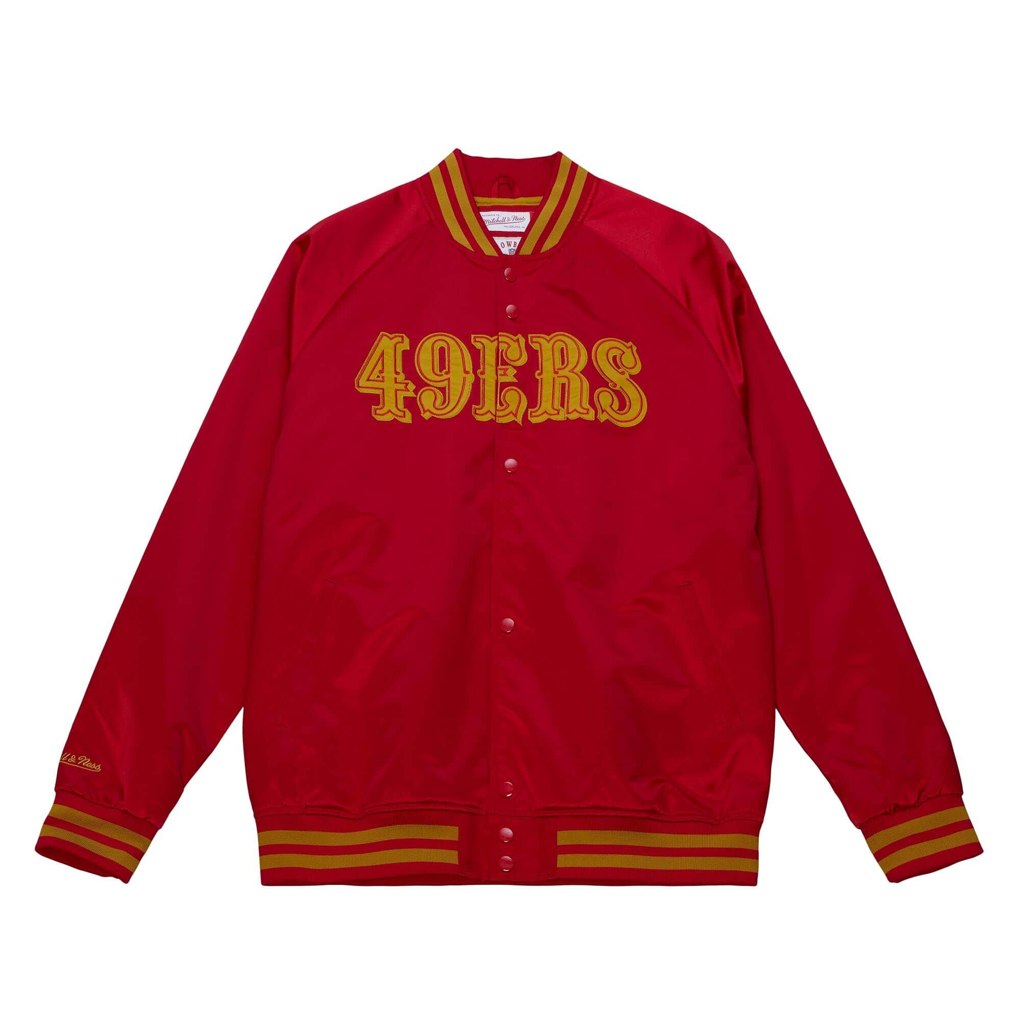 Mitchell & Ness San Francisco 49ers Lightweight Satin Jacket-RED