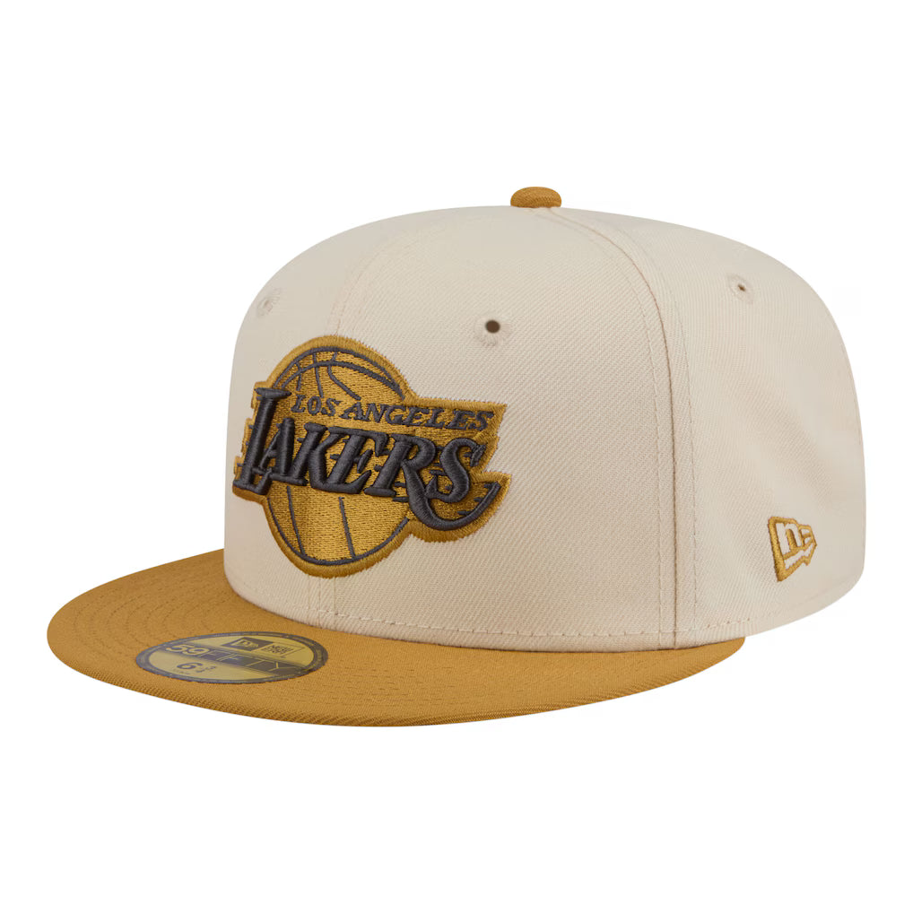 New Era Los Angeles Lakers 2-Tone Color Pack 59FIFTY Fitted Hat-Cream/Tan