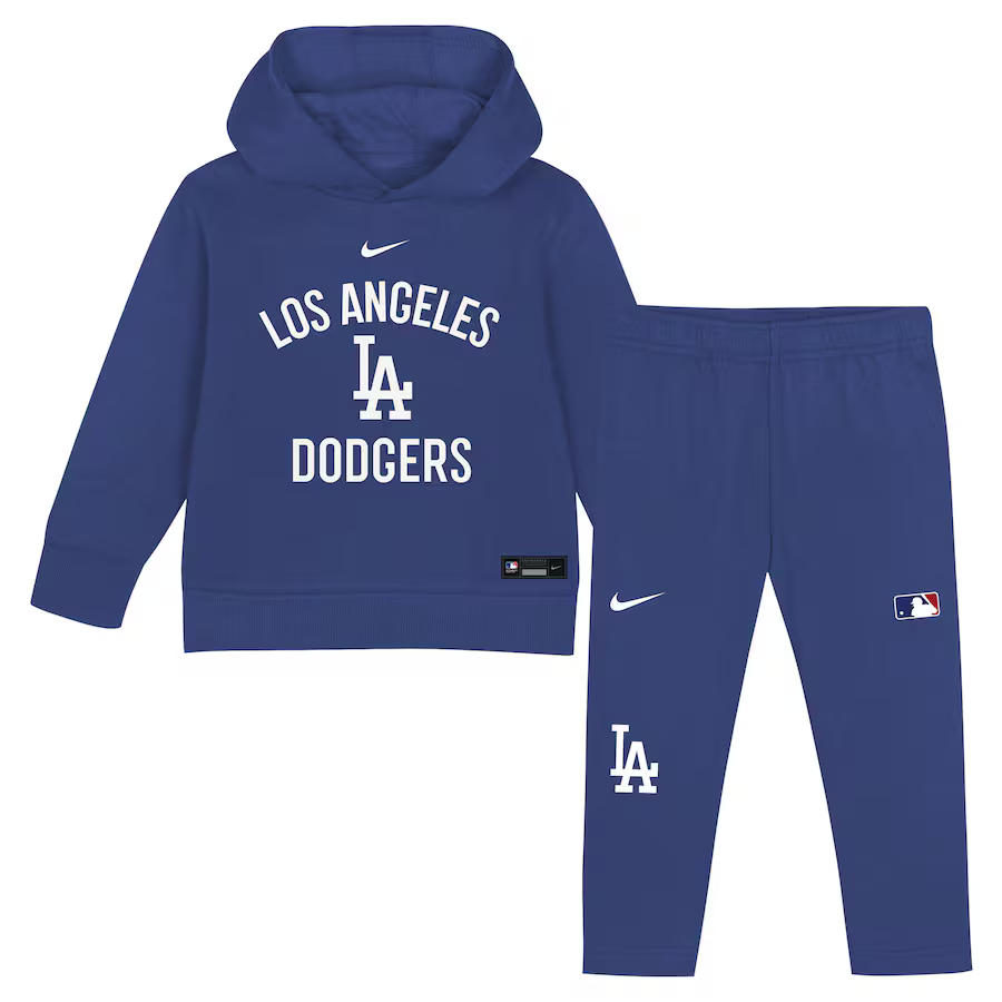 Nike Los Angeles Dodgers Toddler 2-Piece Club Fleece Pullover Hoodie & Sweatpants Set - Royal