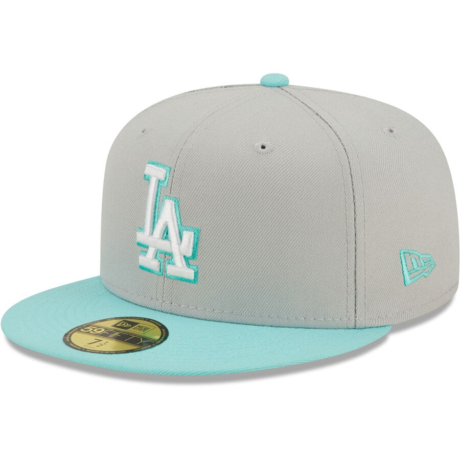 New Era Los Angeles Dodgers 2-Tone Color Pack 59FIFTY Fitted Hat-Gray/Turquoise