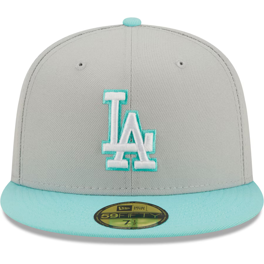 New Era Los Angeles Dodgers 2-Tone Color Pack 59FIFTY Fitted Hat-Gray/Turquoise