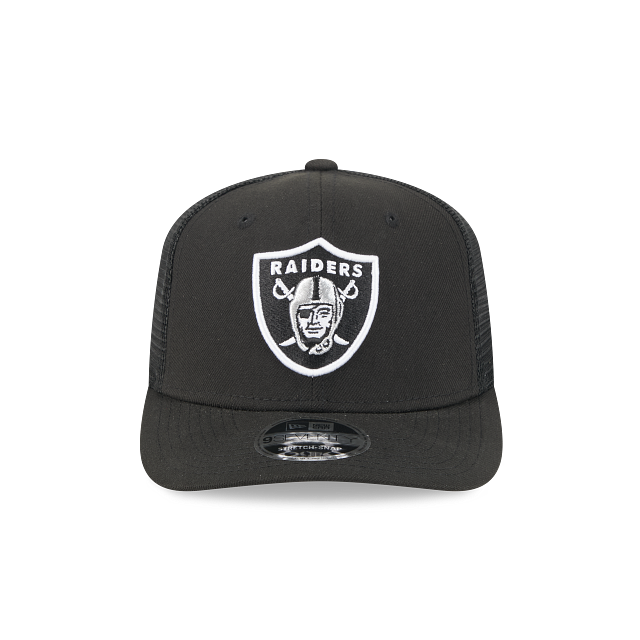 New Era Las Vegas Raiders 9SEVENTY Trucker Stretch-Snap Adjustable Hat- BLACK