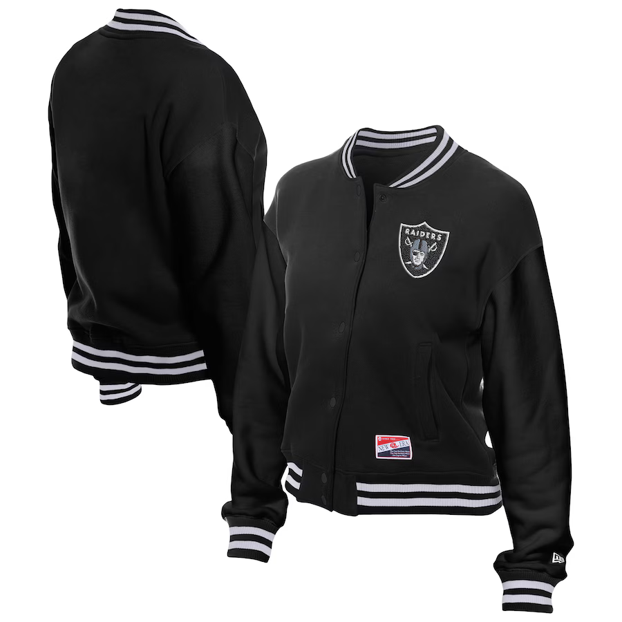 New Era Women's Las Vegas Raiders Throwback Fleece Full-Snap Jacket