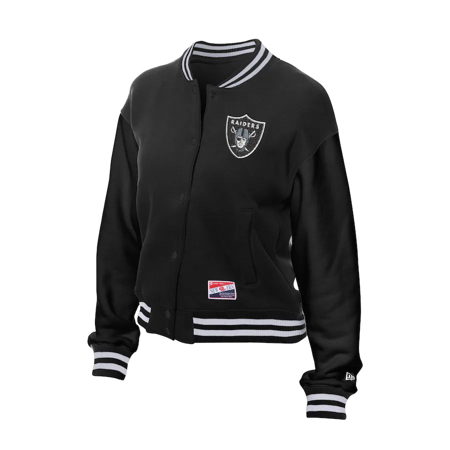 New Era Women's Las Vegas Raiders Throwback Fleece Full-Snap Jacket