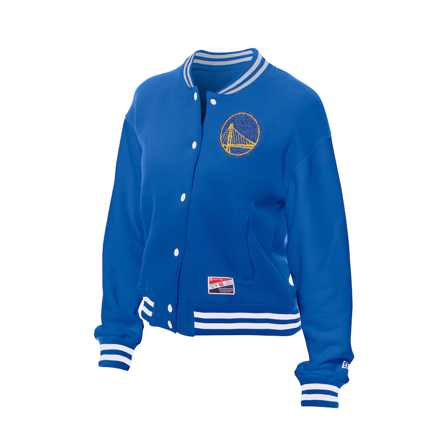 New Era Women's Golden State Warriors Throwback Full-Snap Jacket - Royal