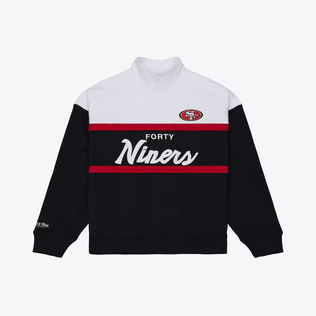 Mitchell & Ness Women's San Francisco 49ers Head Coach Quarter-Zip Jacket - Black