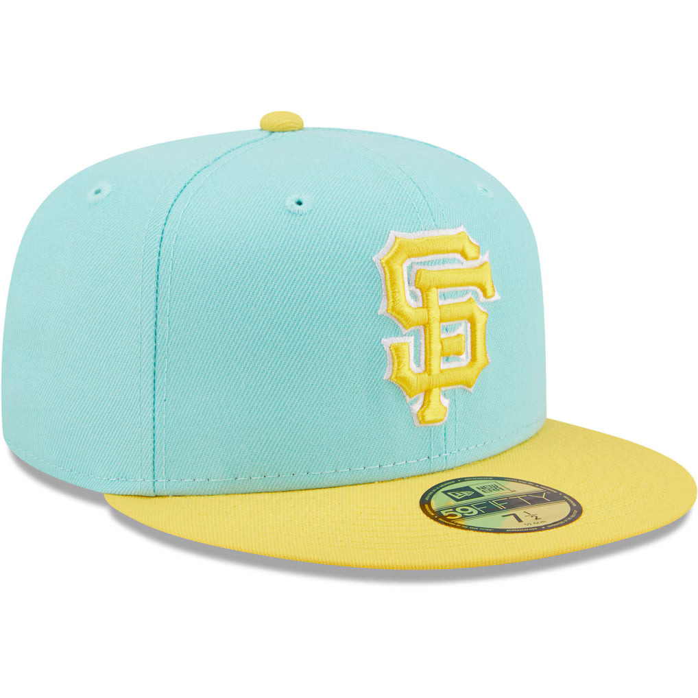 New Era San Francisco Giants 2-Tone Color Pack 59FIFTY Fitted Hat-Turquoise/Yellow
