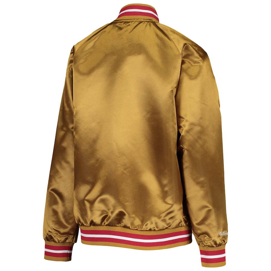 Mitchell & Ness Preschool San Francisco 49ers Lightweight Satin Raglan Full-Snap Jacket-Gold