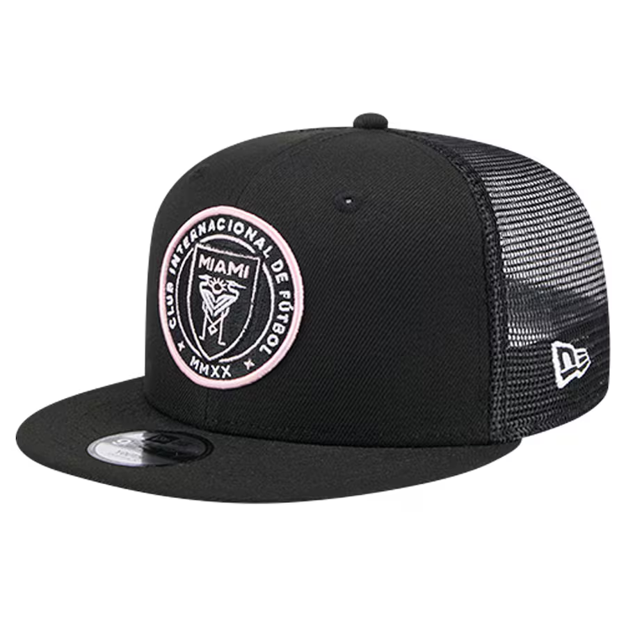 New Era Youth Inter Miami CF Trucker 9FIFTY Snapback Hat - Black