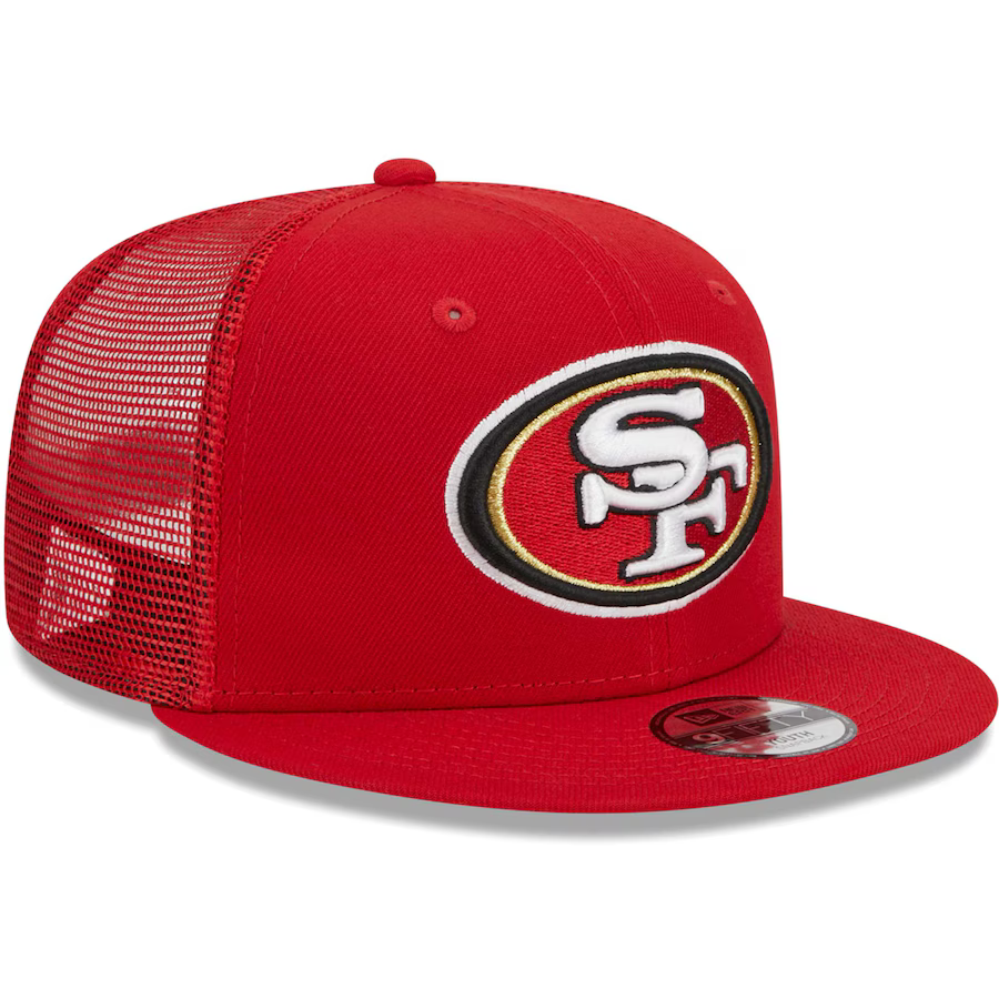 New Era San Francisco 49ers 9FIFTY Trucker Snapback - Scarlet