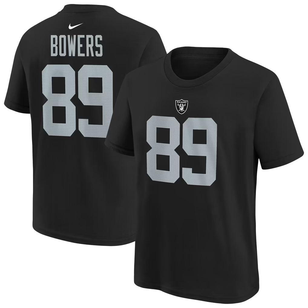 Nike Youth Las Vegas Raiders Logo Brock Bowers Player Name & Number T-Shirt