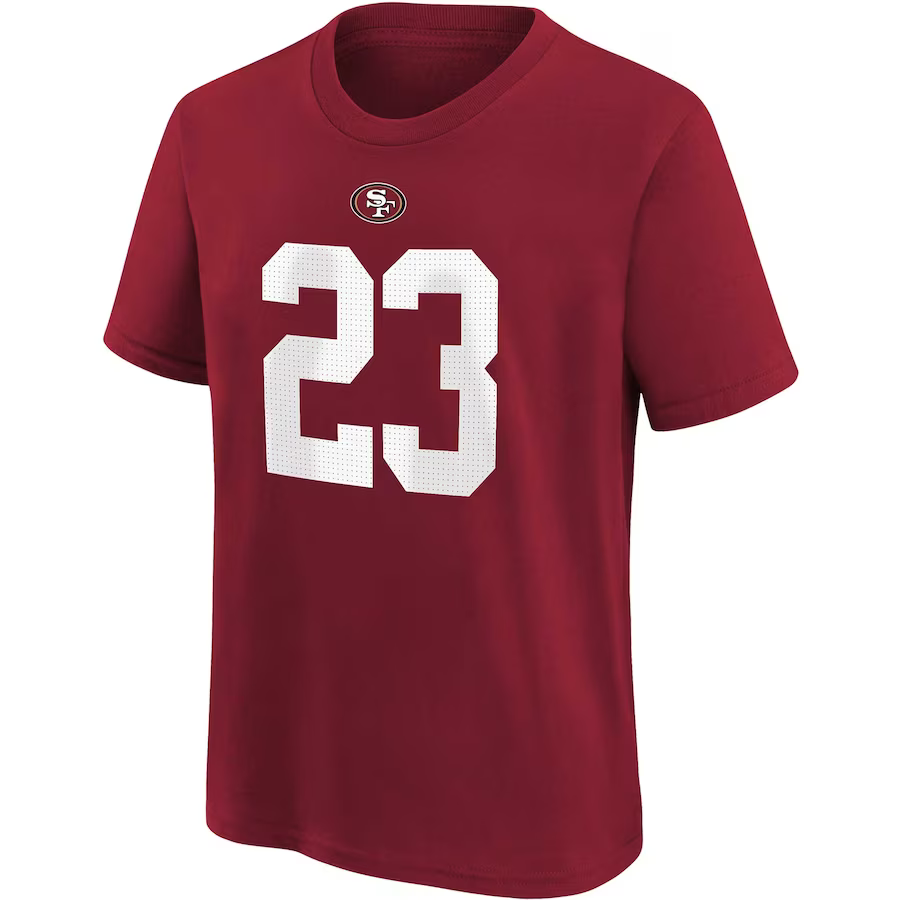 Nike Youth Christian McCaffrey San Francisco 49ers Name and Number T-shirt