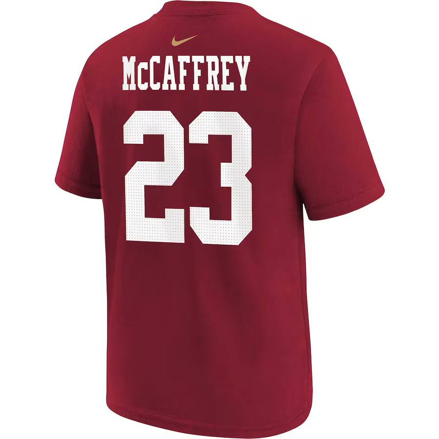 Nike Youth Christian McCaffrey San Francisco 49ers Name and Number T-shirt