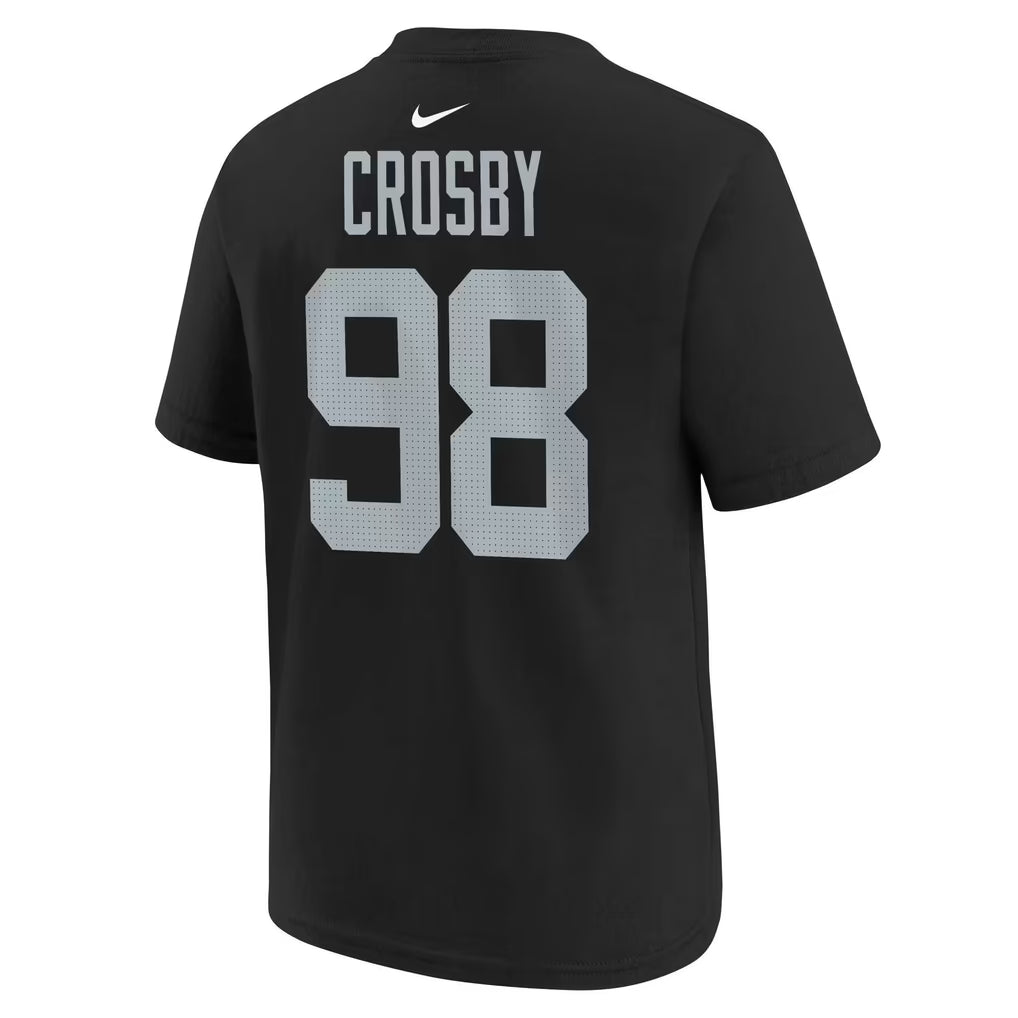 Nike Youth Las Vegas Raiders Logo Maxx Crosby Player Name & Number T-Shirt