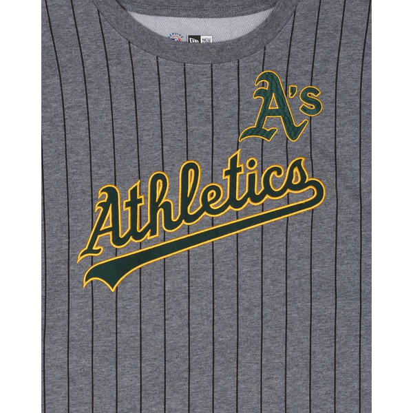 New Era Oakland Athletics Striped Gray T-Shirt-Grey