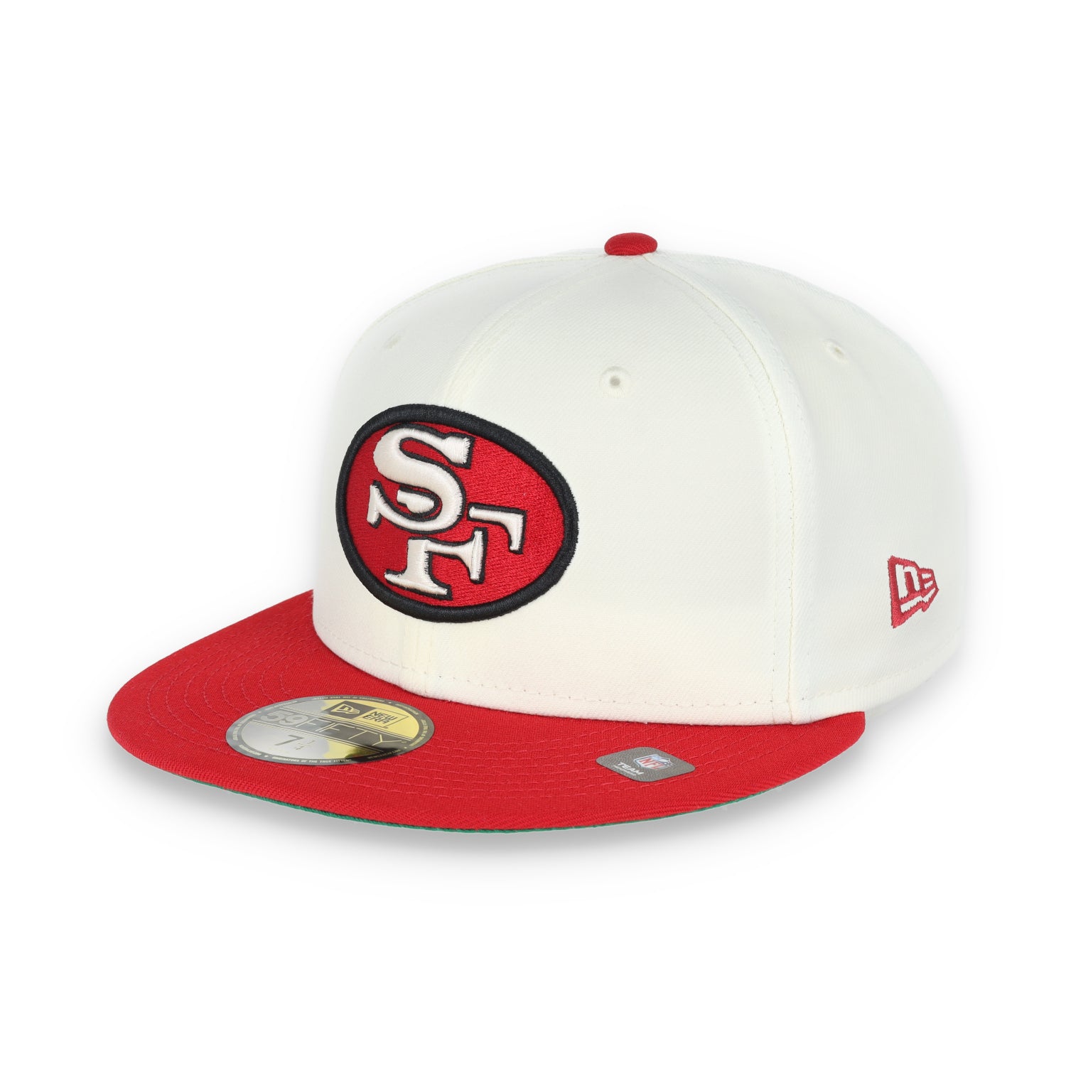 NEW ERA SAN FRANCISCO 49ERS 40TH ANNIVERSARY SIDE PATCH 59FIFTY FITTED HAT-CHROME/RED