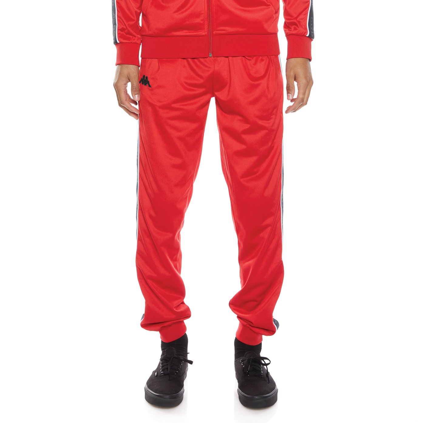 KAPPA LOGO TAPE ALIC 2 TRACKPANTS - RED BLACK GREY