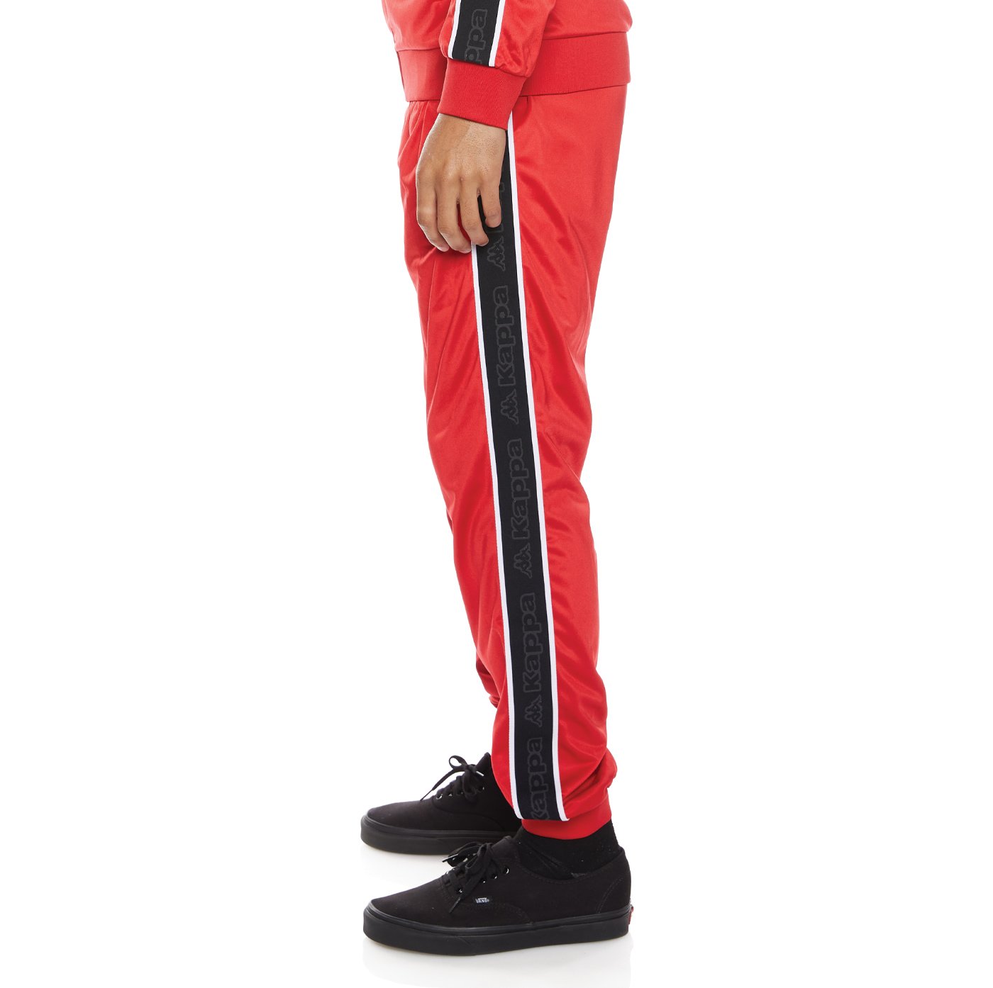 KAPPA LOGO TAPE ALIC 2 TRACKPANTS - RED BLACK GREY