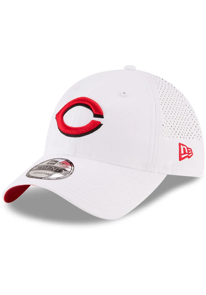 NEW ERA CINCINNATI REDS PERFERATED PIVOT 9TWENTY ADJUSTABLE HAT - WHITE