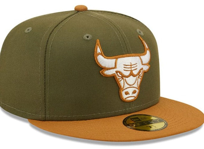 New Era Chicago Bulls Two-Tone Color Pack 9FIFTY Snapback Hat-Olive/Brown