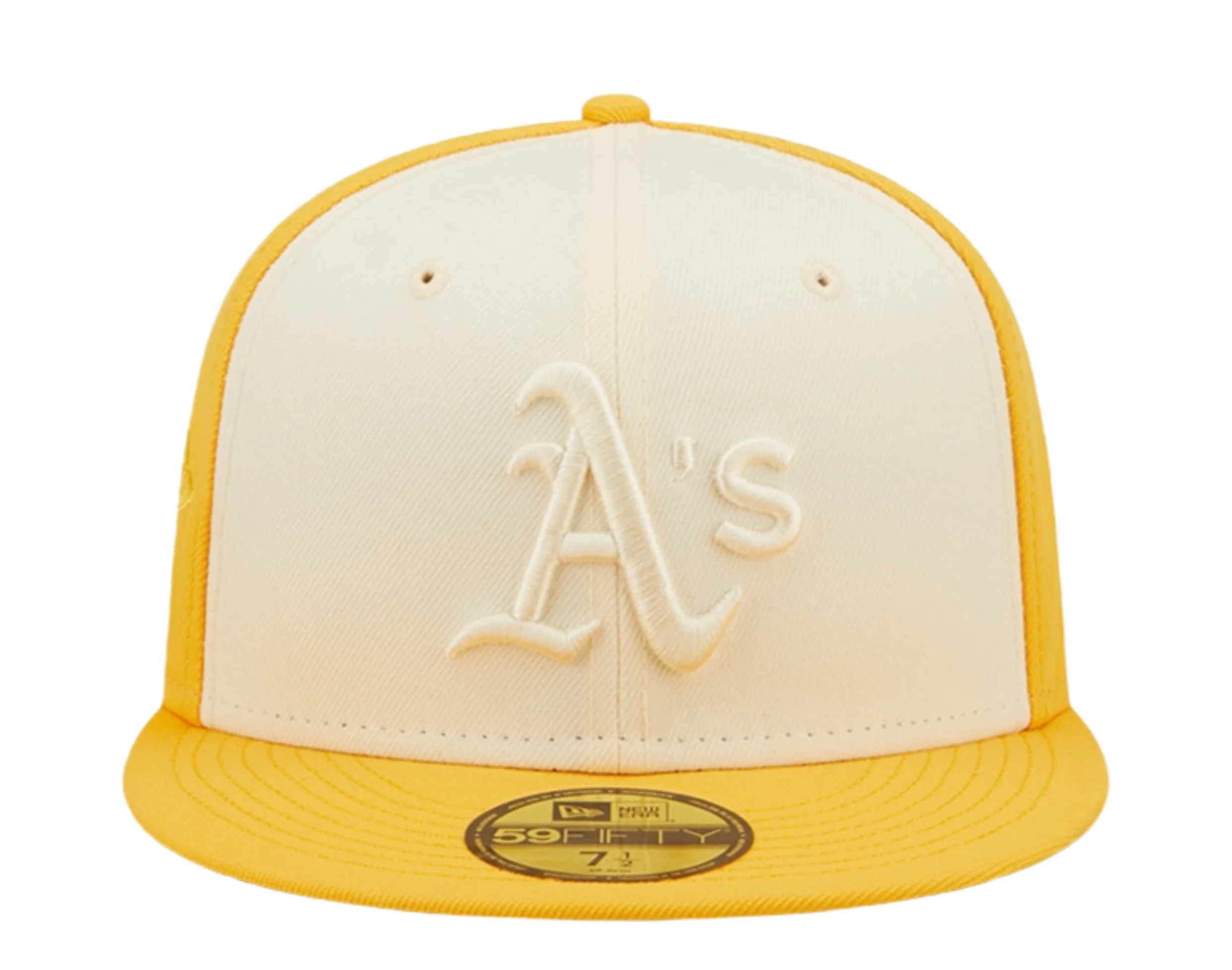 NEW ERA OAKLAND ATHLETICS 2-TONE 59FIFTY FITTED HAT-YELLOW/CREAM
