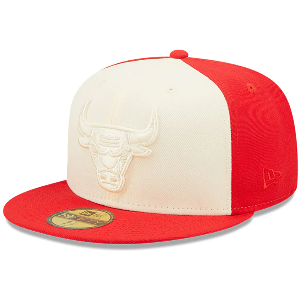 NEW ERA CHICAGO BULLS TONAL 2-TONE 59FIFTY FITTED HAT -RED/CREAM