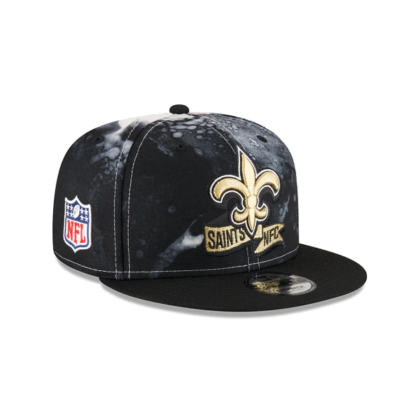 New Era New Orleans Saints Ink Dye 9FIFTY Snapback Hat-Black