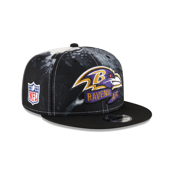 New Era Baltimore Ravens Ink Dye 9FIFTY Snapback Hat-Black