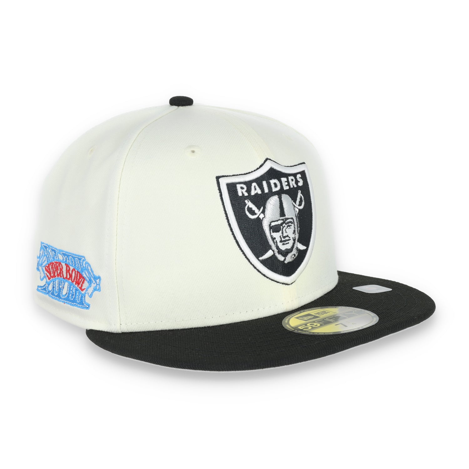 Las Vegas Raiders XVIII Super Bowl Side Patch New Era 59Fifty Fitted-Chrome