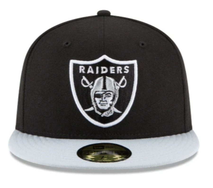 RAIDERS 59FIFTY FITTED home- black/grey nvsoccer.com The Coliseum