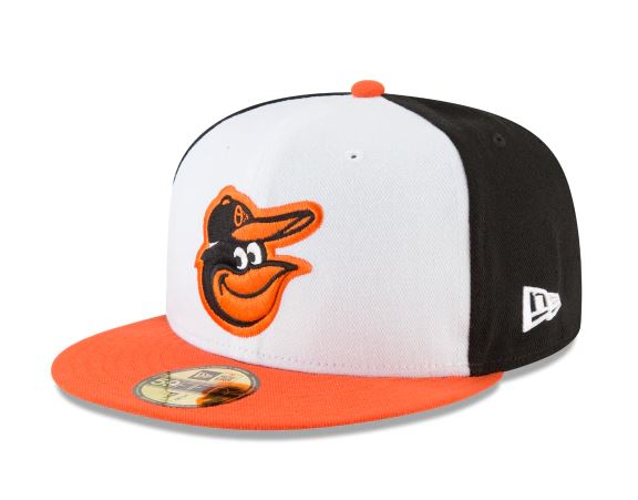 NEW ERA BALTIMORE ORIOLES HOME AUTHENTIC COLLECTION 59FIFTY FITTED-ON-FIELD COLLECTION BLACK/ORANGE