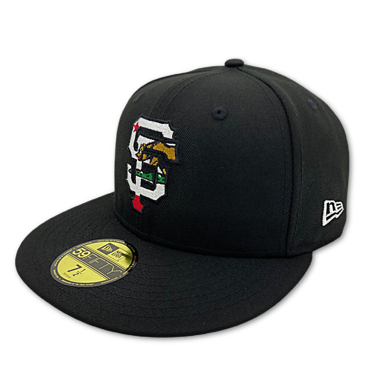 SAN FRANCISCO GIANTS NEW ERA CA BEAR 59FIFTY FITTED HAT-BLACK