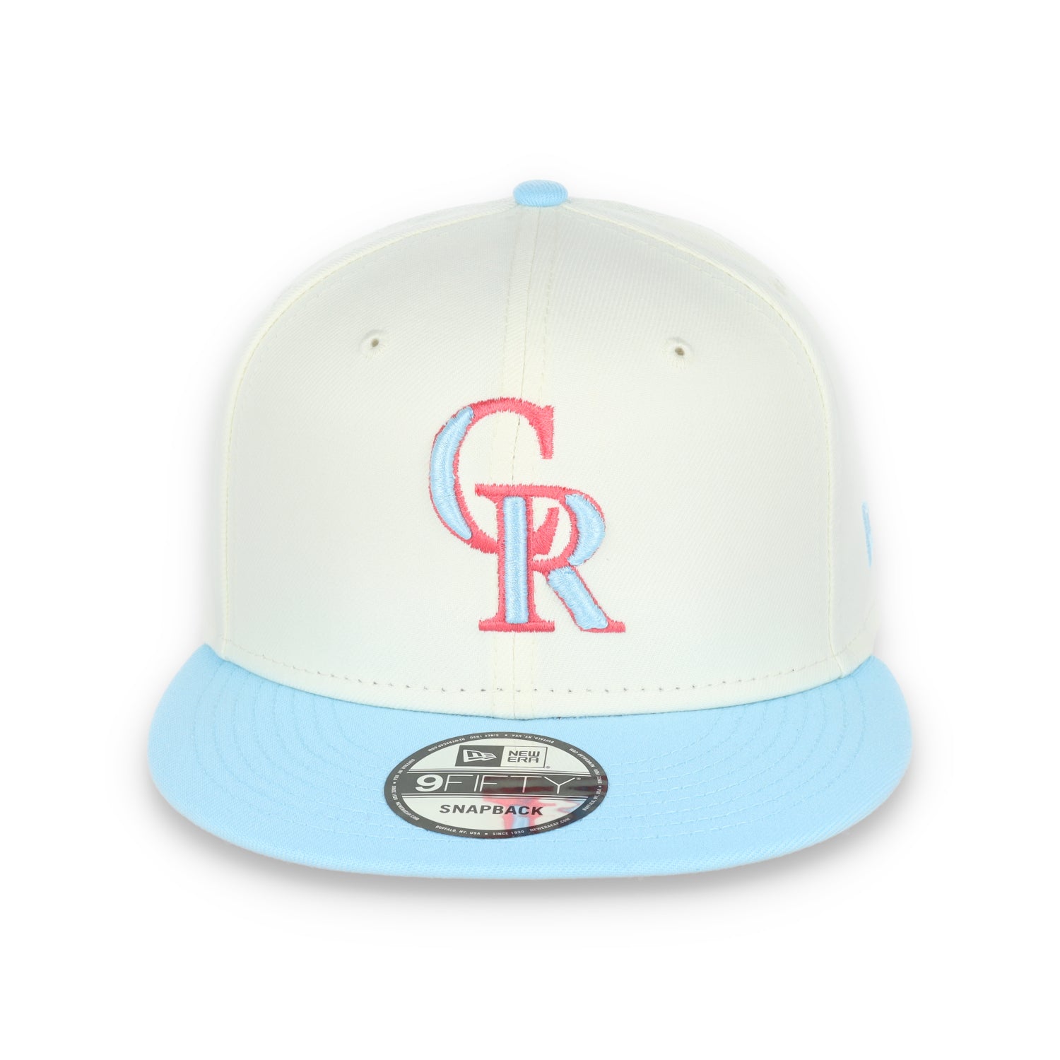 New Era Colorado Rockies 2-Tone Color Pack 9FIFTY Snapback Hat- Chrome/Baby Blue